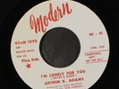 ARTHUR K. ADAMS: I'm Lonely For You / Let Your Hair Down 45 (dj, slight warp dn