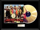 THE BEATLES SGT. PEPPER  RARE FRAMED LP GOLD METALIZED RECORD DISPLAY NON RIAA