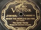 The Carter Family-World's On Fire/Springtime Comes-Victor 40293 V+/E 