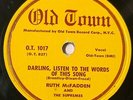 Ruth McFadden & Supremes 78 Darling Listen To The Words Of This Song SIGNED VG++