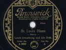 78 rpm LOUIS ARMSTRONG St. Louis Blues German 1930s shellac Brunswick 10