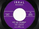 Northern Soul R&B 45 - Joe Simon - Just Like Yesterday - Irral - VG++ mp3
