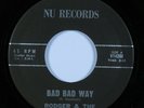 Rockabilly 45 RODGER & TEMPESTS Bad Bad Wa NU VG++/VG+ HEAR