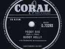 78 rpm BUDDY HOLLY Peggy Sue UK 1957 shellac Coral 10”