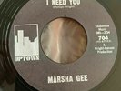Marsha Gee - Baby, I Need You - Uptown Records 45 carver