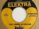 Garage Psych 45 LOVE She Comes In Colors/Orange Skies Elektra Tan & Black HEAR
