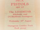SEX PISTOLS  ORIG FLYER LIVE AT 'THE LOADSTAR' ACCRINGTON PUNK