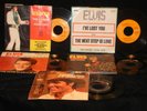 ELVIS PRESLEY FIVE PICTURE SLEEVES WITH 45'S ORANGE AND BLACK LABELS NICE