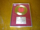 GARY NUMAN - CARS - GOLD PRESENTATION BPI DISC