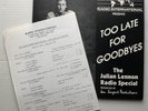 JULIAN LENNON & JOHN Too Late For Goodbye 1985 RADIO SPECIAL LP RADIO SHOW