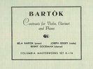 8g4.  Bartok/Szigeti/Goodman - Contrasts for Violin, Piano & Clarinet-Col. X-178