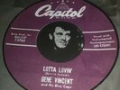 Vintage Gene Vincent Lotta Lovin Jacket Patch Vinyl Record Shaped 10