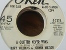 Northern Soul Demo - Larry williams and Johnny watson-quitter never wins  - VG++
