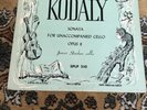 Janos Starker Kodaly Sonata For Unaccompanied Cello Opus 8 Period Records VG +