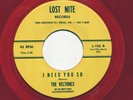 VELTONES Doo Wop RED WAX 45rpm Now b/w I Need You So