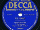 PUERTO RICO - Augusto Coen y su Boricuas on Decca, 1937 - EX