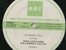 NICK LOWE AND HIS COWBOY OUTFIT IN CONCERT 337 BBC TRANSCRIPTION SERVICES