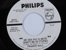 Chanson Popcorn 45 FRANCE GALL Ne Sois Pas Si Bete PHILIPS VG+ promo HEAR
