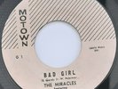 MIRACLES - Bad Girl b/w I Love - Detroit Related MOTOWN/SOUL - 45 Recent Reissue
