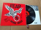 FEAR MORE BEER LP Original Restless Pressing SIGNED Lee Ving Spit Stix +button