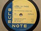 Jazz 78 RPM THELONIOUS MONK TRIO - April In Paris/Nice Work BLUE NOTE 1575 E+