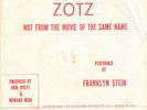 ?FRANKLYN STEIN Zotz/Zotz All  Colpix 39 MONSTER HALLOWEEN ROCKER 1962 45RPM ?