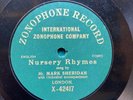 MUSIC HALL STAR MARK SHERIDAN - ’NURSERY RHYMES’ 1905 ZONOPHONE 78, RARITY