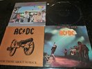 AC/DC 4 LP VINYL RECORD ALBUM LOT: BACK IN BLACK/DIRTY DEEDS/SALUTE YOU/BE ROCK