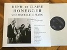 HENRI ET CLAIRE HONEGGER CELLO RECITAL SWISS ONLY ED2 PRIVATE PRESS RARE LIM 300