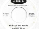 TRUE TONES He's Got The Nerve/That's Love on Josie soul PROMO 45 HEAR