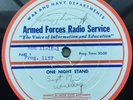 16-inch Transcription 33rpm Armed Forces Radio Services  “One Night Stand”