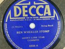 Leon's Lone Star Cowboys Ben Wheeler Stomp Tiger Rag 5928 Decca 78rpm Fox Trot