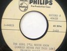 FRANKIE VALLI The Girl I'll Never Know 45   Rare Acetate Test Press   EX clean