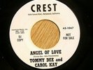 TOMMY DEE & CAROL KAY Teen Christmas PROMO 45rpm Angel of Love/Merry Xmas LISTEN