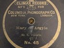 Mr. J. W. Myers-Columbia Climax Record-Mary Of Argyle-Announced-EE-