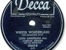 LOUIS ARMSTRONG Christmas 78 RPM Record. Winter Wonderland/ White Christmas