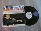 lp 33t usa promo label blanc 200-019  JOHNNY HALLYDAY sing america s rockin hits