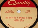 Quality 1772 Johnny Cash The Ways of A Woman In Love 78 RPM E+ E+