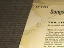 Songs by - Signed Tom Lehrer LP - Autograph