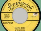 CRICKETS (w/ Buddy Holly) Maybe Baby / Tell Me How 45rpm Brunswick yellow-label
