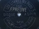 LUCIEN BOYER les litanies des pieds DISQUE EPREUVE 78 RPM ASPIR GRAMOPHONE