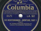Wagner: Die Meistersinger Overture    Sir Thomas Beecham   London P.O. 78 rpm