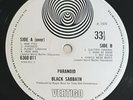 Black Sabbath Paranoid 3rd variant 1st Pressing Vertigo Big Swirl Vinyl Lp Album