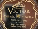 Victor 40195 Big Chief Henry's String Band CHEROKEE RAG 1929  78 rpm Dallas V+