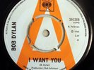 Bob Dylan - I Want You / Live B Side - UK - Promo - 7