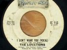 THE LOVATIONS 45 I Don't Want You CAP CITY rare Soul MP3 hear it