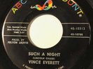 ROCKABILLY Vince Everett SUCH A NIGHT ABC 45 rare EX