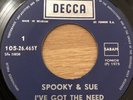 Spooky & Sue I’ve Got The Need Belgian Decca Picture Sleeve Northern Soul