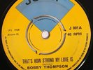 BOBBY THOMPSON That's How Strong My Love Is / Trouble Jolly U.K. Reggae 45 HEAR