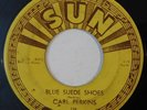 rockabilly 45 RPM CARL PERKINS Blue Suede Shoes SUN G+ HEAR Honey Don't original